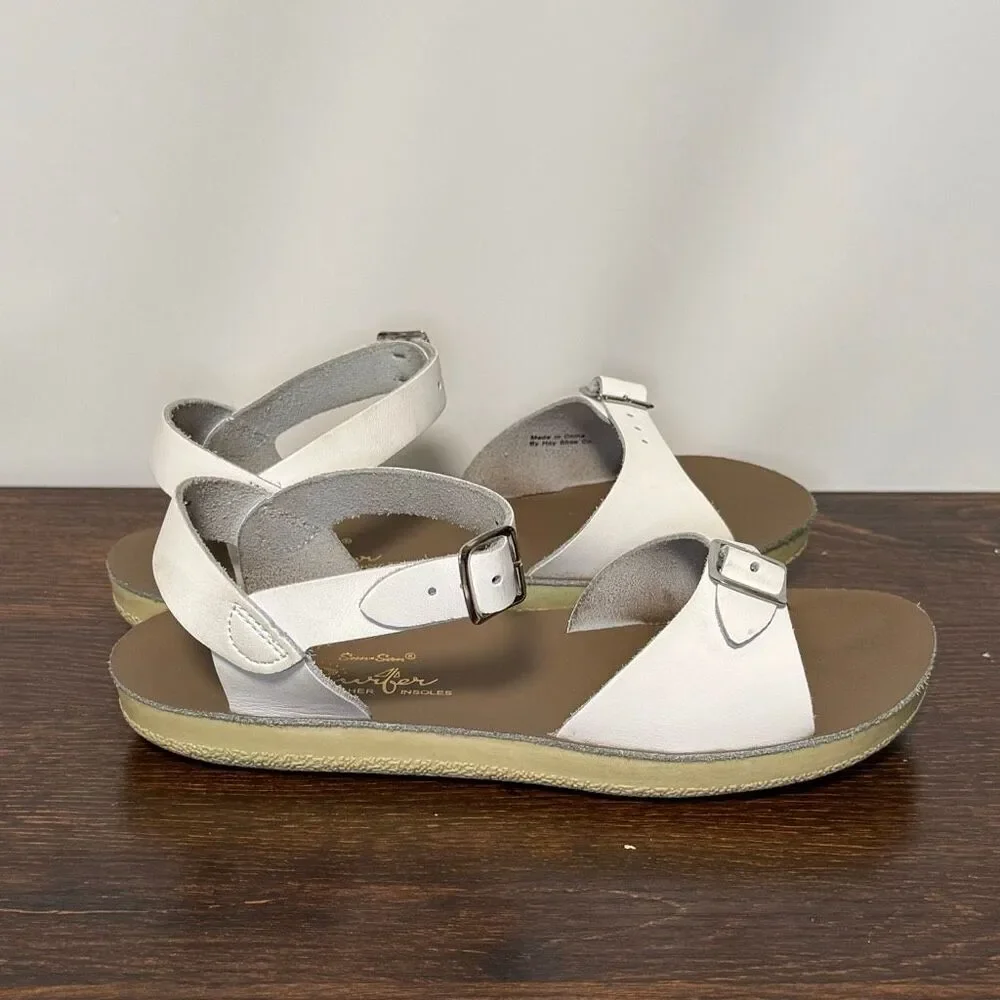 Sun San Surfer white leather girls sandal size 2